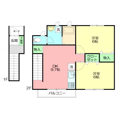 【駅近で広々～♪】アールコート樅 101号室の物件間取り図