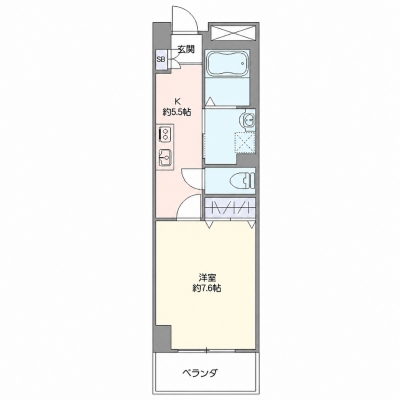 OneLife北上フラッツ【★追い炊き機能・禁煙ルーム有・独立洗面台】の間取り図