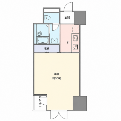 OneLife仙台イーストゲート【★仙台駅徒歩3分・禁煙ルーム有・浴室乾燥機】の物件間取り図