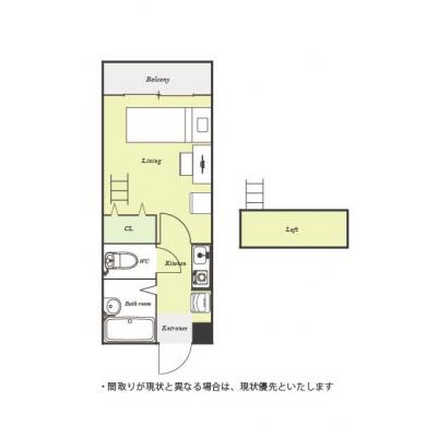 ユニオンマンスリー南柏３　302　1K・セミシングル☆【禁煙ルーム】人気のバストイレ別！安心のモニター付きインターフォン＆温水洗浄便座＆デスク・チェア＆たっぷり収納2ドア冷蔵庫など生活家電のあるお部屋の物件間取り図
