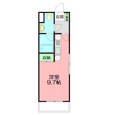 【コンビニまで徒歩２分！】ゴールドウィン湘南 の物件間取り図