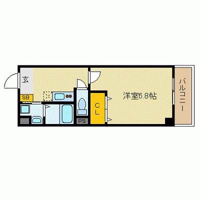 OneLife東柴島ハイツ【★独立洗面台・洗浄機能付便座・IHクッキングヒーター】の物件間取り図