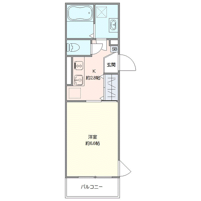 マンスリーリブマックス西巣鴨ラルゴⅡ◆☆『禁煙ルーム・1K』【独立洗面・浴室乾燥付】≪エクセレントシリーズ≫の物件間取り図