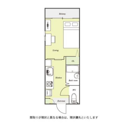 ユニオンマンスリー勝田台駅前２　201　1K・セミダブル☆◆インターネット固定回線（有線・Wi-Fi）無料の部屋◆【禁煙ルーム】セキュリティ面も安心のモニター付きインターホン完備＆角部屋物件の物件間取り図