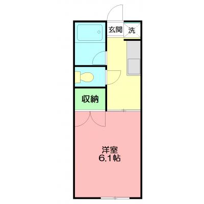【コンビニまで徒歩6分！】サンパレスⅡ 102号室の物件間取り図