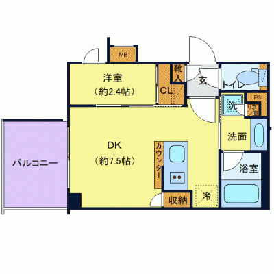 OneLife東新宿フォルム＜TYPE2＞【★独立洗面・温水洗浄便座・浴室乾燥付！】の物件間取り図