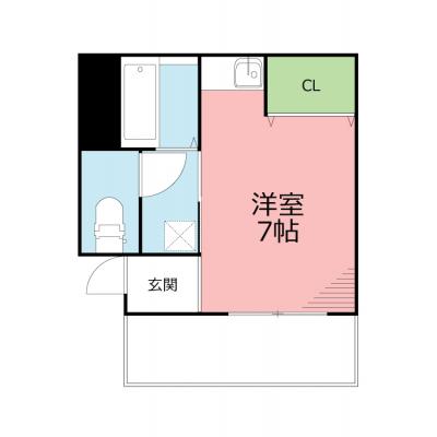 【駅まで徒歩3分☆彡】サン摩里 401号室の物件間取り図