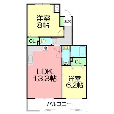 【L字型キッチン☆彡】ファンテージ の物件間取り図