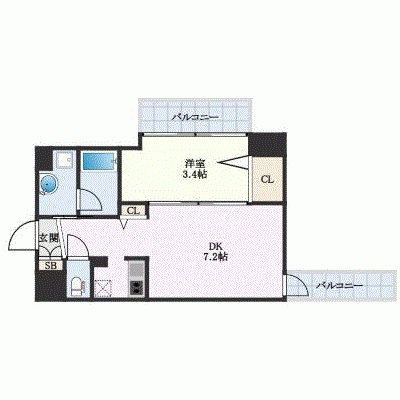 OneLife東淀川駅前7番館【★1DK・設備充実】の物件間取り図