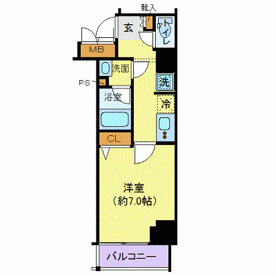 OneLife赤坂グラン【★独立洗面・浴室乾燥付！】の物件間取り図
