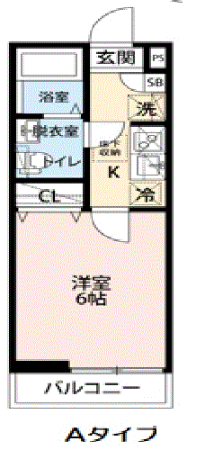マンスリーリブマックス京成松戸線・上本郷Ⅱエクセラン◆☆『禁煙ルーム・1K』【独立洗面・浴室乾燥付】≪エクセレントシリーズ≫の物件間取り図