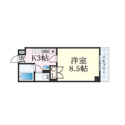 OneLife岐阜フィオーレ【★オートロック・独立洗面台・バストイレ別】の間取り図