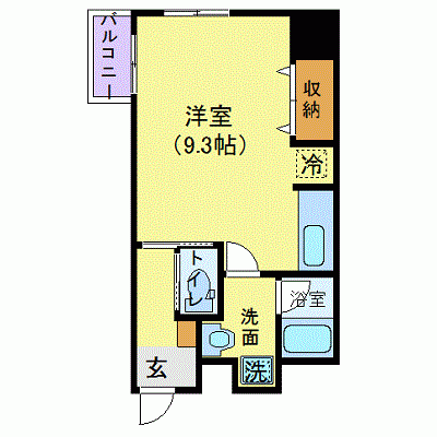 OneLife静岡フォンテーヌ【★29平米・オートロック・独立洗面台】の間取り図