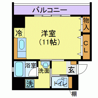 OneLife静岡シンセイ【★31平米・バストイレ別・独立洗面台】の物件間取り図