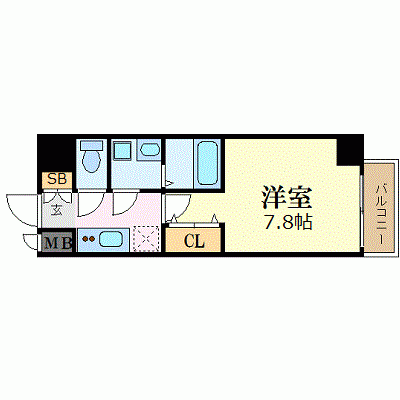 OneLife新大阪ザ・デイズ【★洗浄機能付便座・独立洗面所・浴室乾燥機】の物件間取り図