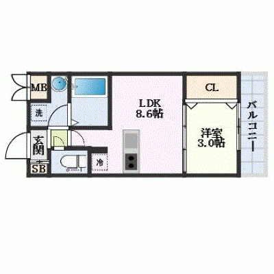 OneLife深江橋エール【★1LDK・設備充実】の物件間取り図