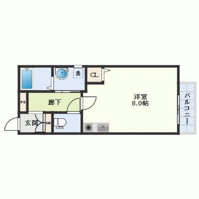 OneLife寺田町南アキュラ【★24平米・独立洗面】の物件間取り図