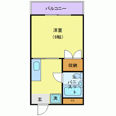 OneLife沼津パティオ【★21平米・3点ユニットバスタイプ】の物件間取り図