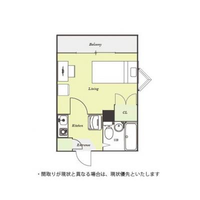 ユニオンマンスリー東大宮コンフォール１　415　1K・シングル☆【禁煙ルーム】人気の角部屋！女性も安心の室内洗濯機！デスク・チェア＆たっぷり収納2ドア冷蔵庫など生活家電のあるお部屋の物件間取り図