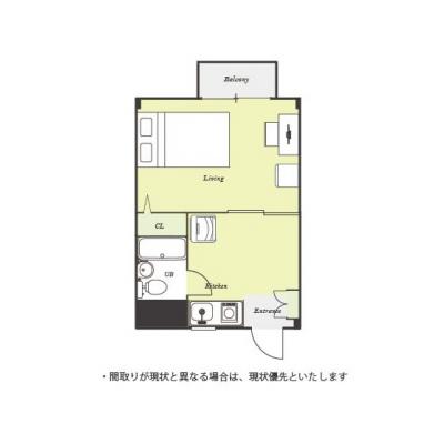 ユニオンマンスリー与野本町２　102　1K・セミダブル☆◆インターネット固定回線（有線）無料の部屋◆【禁煙ルーム】安心のモニター付きインターフォン完備の物件間取り図