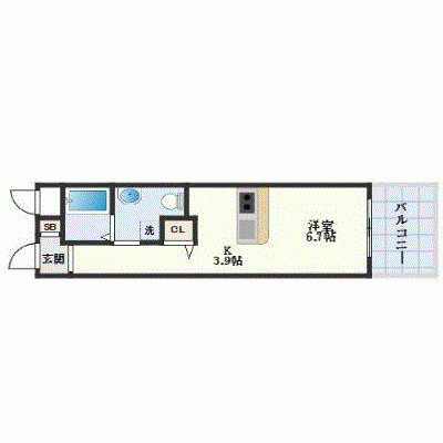 OneLife山本ワコーレ＜TYPE1＞【★駅近・オートロック・独立洗面台】の物件間取り図