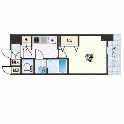 OneLife天王寺アッシュ【★設備充実】の物件間取り図