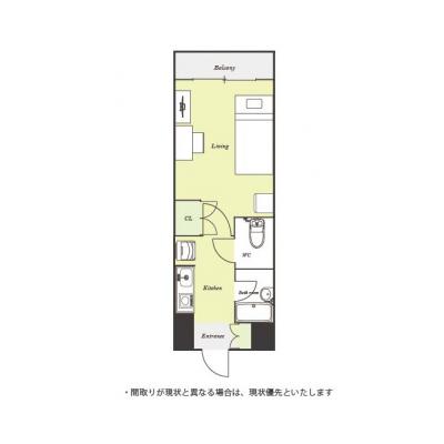 ユニオンマンスリー春日部１　602　1K・シングル☆【禁煙ルーム】バストイレ別＆温水洗浄便座完備♪デスク・チェア＆たっぷり収納2ドア冷蔵庫など生活家電のあるお部屋の物件間取り図