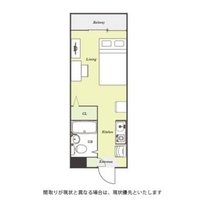 ユニオンマンスリー坂戸４　305　1R・セミダブル☆◆インターネット固定回線（有線・Wi-Fi）無料の部屋◆【禁煙ルーム】デスク・チェア＆たっぷり収納2ドア冷蔵庫など生活家電のあるお部屋の物件間取り図