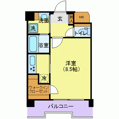 OneLife恵比寿テラス【★独立洗面・浴室乾燥付！】の間取り図
