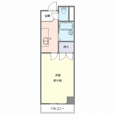 OneLife山形カーサ【★バストイレ別・温水洗浄便座】の物件間取り図