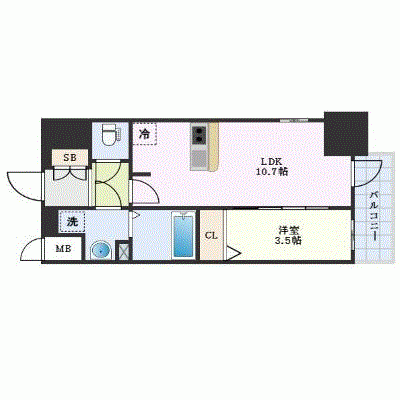 OneLife新大阪ザ・マーク＜TYPE2＞【★Wi-Fi対応・設備充実】の間取り図