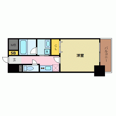 OneLife新大阪セレッソ【★浴室乾燥機・洗浄機能付便座・独立洗面台】の間取り図