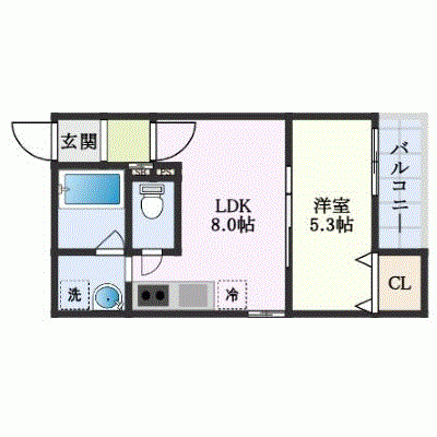 OneLife平野アレグリア【★1LDK・設備充実】の物件間取り図