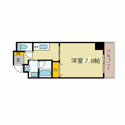 OneLife姫路エクセル【★29平米・独立洗面台・オートロック】の物件間取り図