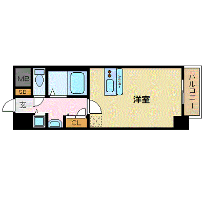 OneLife大阪天満クラシック【★浴室乾燥機・独立洗面台・2口ＩＨコンロ】の物件間取り図