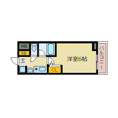 OneLife天満第３【★NET対応】の物件間取り図