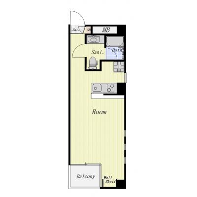 シティマンスリー・リベルテ大森　8B　モノトーンスタイル【広々30㎡オーバー】【禁煙ルーム】【ネットWIFI無料】【ビジネス、研修オススメ】の間取り図