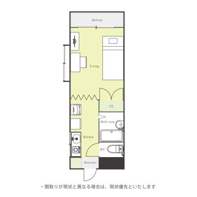 ユニオンマンスリー北坂戸１　303　1R・シングル☆◆インターネット固定回線（有線・Wi-Fi）無料の部屋◆【禁煙ルーム】バストイレ別＆デスク・チェア＆たっぷり収納2ドア冷蔵庫など生活家電のあるお部屋の物件間取り図