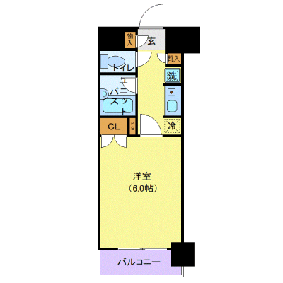 OneLife新潟レノン＜TYPE1＞【★1K・オートロック・バストイレ別】の物件間取り図
