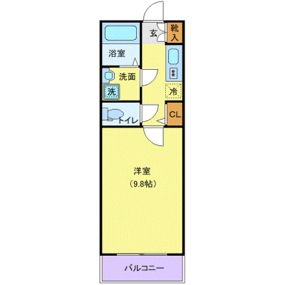 OneLife水戸プリンセス【★独立洗面・浴室乾燥付！】の物件間取り図