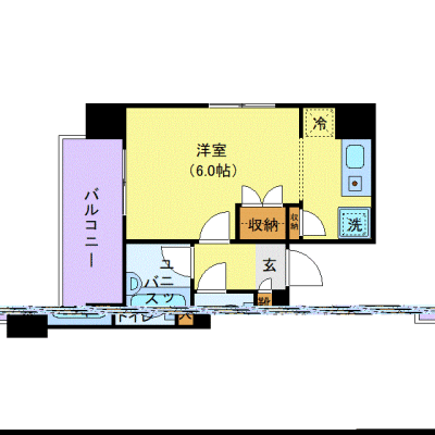 OneLife新潟レノン＜TYPE2＞【★1R・オートロック・バストイレ別】の物件間取り図