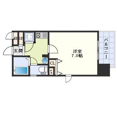 OneLife谷町六丁目EAST【★設備充実】の物件間取り図