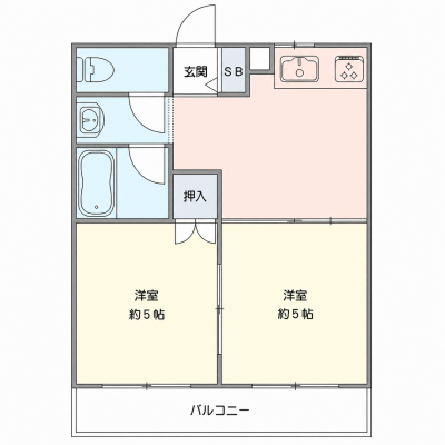 OneLife勝田ロイヤル【★2DK・36平米】の物件間取り図