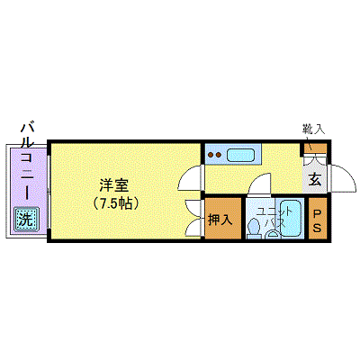 OneLife金沢長町ハイツ＜TYPE1＞【★1K・2口コンロ・21平米】の物件間取り図