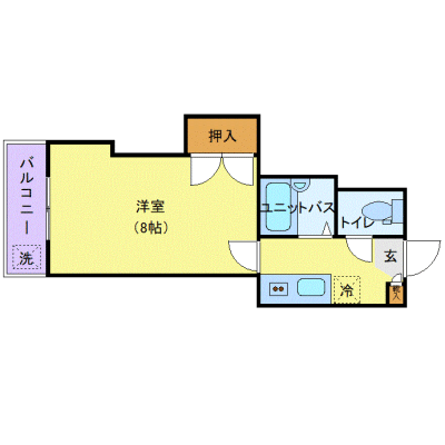OneLife金沢長町SOUTH＜TYPE1＞【1K・禁煙ルーム有・2口コンロ】の物件間取り図