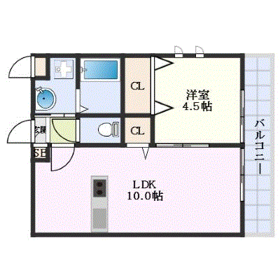 OneLife高槻市南クラニア【★ハイクラス・1LDK・設備充実】の物件間取り図