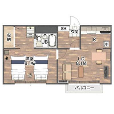 【駐車場無料】レントライフマンスリー松本市蟻ヶ崎II A-3の物件間取り図