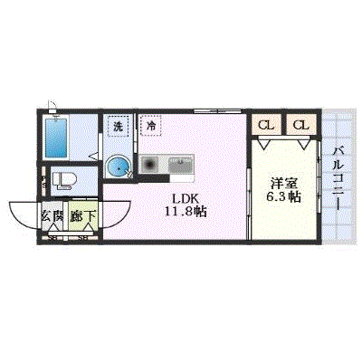 OneLife総持寺北ハイツ【★Wi-Fi・1LDK・設備充実】の物件間取り図