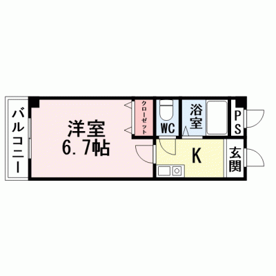 【スカイハイツ折尾303号】★折尾駅徒歩圏内★Wifi無料★駐車場あり★寝具付き★の物件間取り図