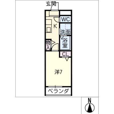 アルDEスリー伏屋　201の物件間取り図